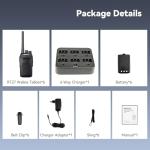 Retevis RT27 Walkie Talkies, Walkie Talkies for Adults Long Range, with 6 Way Charger, Rechargeable 2 Way Radio Hand Free, PMR446 License Free Radio Communication for School Security (6 Pack, Black)