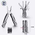 BIBURY Multi-Tool, 21 in 1 Multitools Pliers with Rope Cutter, Can Opener, Screwdriver, EDC Tools for Camping, Outdoor Activities, Repairing (Shiny)