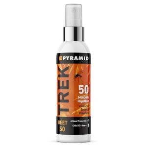 Pyramid Trek 50 Insect Repellent, 50% DEET Max Strength Mosquito Repellent, Up to 6hrs Protection. Unscented, Fast-Drying Spray for Travel, Trekking, Camping & Festivals. Suitable for Age 12+ (100ml)