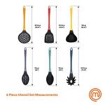 MasterChef Kitchen Utensils Set 6 Piece Cooking Tools Made From Non Scratch, Heat Resistant Material with Stylish Multi Coloured Soft-Touch Handles