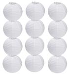 Tmade 12 Pack 12" White Paper Lanterns for Birthday Wedding Party Garden Home Decoration