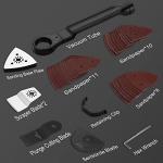 DEWINNER Oscillating Multi-Tool, Detail Sander for Drill Attachment,Sanding Kit, a Mini Saw & Grinder, Scraper and Grout Remover, Variable Speed Universal Fit Accessory