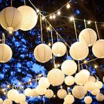 Tmade 12 Pack 12" White Paper Lanterns for Birthday Wedding Party Garden Home Decoration