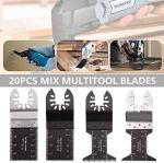 20 Pcs Mix Oscillating Saw Blades, Professional Wood/Metal Universal Multitool Quick Release Saw Blades Fit Fein Multimaster, Ryobi, Milwaukee, Bosch, Dremel, Dewalt, Rockwell, Makita and More #3041