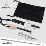 flintronic Survival Fire Steel, Flint Striker Steel Fire Starter Kit, Magnesium Ferrocium Rod Firesteel with Scale Scraper & Whistle, Outdoor Emergency Survival Tool for Travelling Camping Hiking