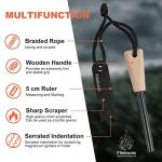 flintronic Survival Fire Steel, Flint Striker Steel Fire Starter Kit, Magnesium Ferrocium Rod Firesteel with Scale Scraper & Whistle, Outdoor Emergency Survival Tool for Travelling Camping Hiking