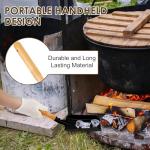 Heavy-Duty MINI Metal Coal Shovel – Durable Steel Scoop with Comfortable Wooden Handle for Fireplace, Stove, Ash, Garden Wastes and Outdoor Use 37cm x 10cm (Small)