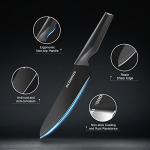 Knife Set with Block, 14 Piece with Built-in Sharpener, Kitchen Knives for Chopping, Slicing, Dicing Cutting by ACOQOOS