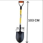 Easy Shopping® Round Pointed for Digging Shovel, Gardening, Digging, Builders Shovel, Rubber Grip Strong handle Light Weight