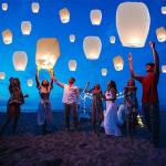 Sky Chinese Lanterns 10 Pack Sky to Release in Memory Love Color Large Memorial Paper Lanterns Birthday Wedding Funeral Christmas to Make Wishes (White)