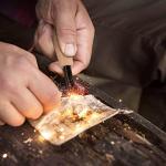 flintronic Survival Fire Steel, Flint Striker Steel Fire Starter Kit, Magnesium Ferrocium Rod Firesteel with Scale Scraper & Whistle, Outdoor Emergency Survival Tool for Travelling Camping Hiking