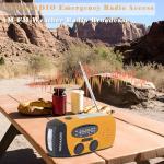 Wind Up Solar Radio, Survival Hand Crank Dynamo AM/FM Emergency Weather Radio, 2000mAh Rechargeable USB Phone Charger, SOS Alarm, LED Bright Flashlight, for Household and Outdoor Camping, Hiking