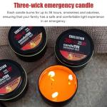 Long-Burning Emergency Candle (3 Wicks) - 36-Hour Survival Kit in Tin Box for Blackouts, Winter Storms, Hunting, and Camping (3pcs)