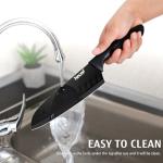 hecef Knife Set of 3 Sharp Kitchen Knives Designed with Non-Stick Coated Blade & Lightweight Ergonomic Handle for Effortless Performance