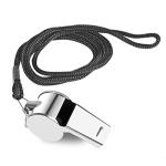 iJiZuo Stainless Steel Whistle, Metal Referee Whistle with 41cm Lanyard, Stainless Sports Whistles for Outdoor Activities, Referees, Coaches, Lifeguards, Soccer, Basketball-Silver