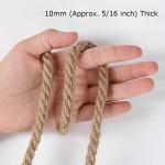 Tenn Well 10mm Jute Rope, 50 Feet Thick and Strong Natural Jute Twine for Gardening, Bundling, Camping, Decorating (Brown)