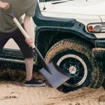 Easy Shopping® 41-Inch Heavy-Duty Square Shovel Multi-Purpose for Gardening, Digging, Snow Removal, Builders Shovel, Rubber Grip Strong handle