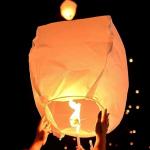 Sky Chinese Lanterns 10 Pack Sky to Release in Memory Love Color Large Memorial Paper Lanterns Birthday Wedding Funeral Christmas to Make Wishes (White)