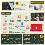 Monterra Survival Kit, First Aid, 214 Pcs, Emergency Gear and Supplies, Bug Out Go Bag, EDC, Molle System Backpack, Hiking, Camping, Outdoor Accessories, Gifts for Men.