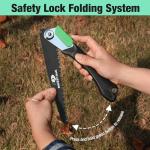 Mossy Oak Pruning Saw, Folding Hand Saw with Secure Lock, 3 Blades Made of Cr-V and 65Mn, for Wood, Bone, PVC, Tree Pruning, Camping, Hunting, Non-Ferrous Metal, Solid TPR Soft Grip and Portable Pouch