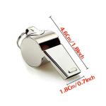 Hipat Whistle, 2 Pack Stainless Steel Sports Whistles with Lanyard, Loud Crisp Sound Whistles Great for Coaches, Referees, and Officials (Silver(Stainless Steel))