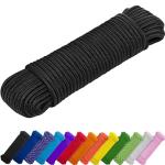 TECEUM Rope – 6mm & 10 mm – 27.5M | 46M– Strong All-Purpose Utility Rope – Camping, Crafting, Flag Pole, Indoor & Outdoor – Polypropylene Nylon Poly Lightweight Diamond Braided Cord – Black