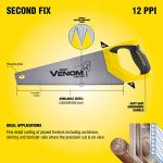 Draper Venom Handsaw (350mm) | Second Fix Double Ground Hand Tool | High Carbon Steel Blade | TPR Soft Grip Handle | 80874
