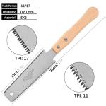 Heatigo Small Japanese Hand Saw for Wood, Wooden Handle Fine Tooth 11/17 TPI, Pull Saw for Trimming Pruning Woodworking Tool