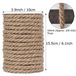 Tenn Well 10mm Jute Rope, 50 Feet Thick and Strong Natural Jute Twine for Gardening, Bundling, Camping, Decorating (Brown)