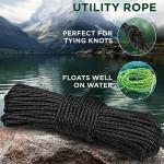 TECEUM Rope – 6mm & 10 mm – 27.5M | 46M– Strong All-Purpose Utility Rope – Camping, Crafting, Flag Pole, Indoor & Outdoor – Polypropylene Nylon Poly Lightweight Diamond Braided Cord – Black