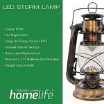 HomeLife Nebraska LED Storm Lamp with 15 Bright LED's / Carry Handle / Weatherproof Design / Variable Dimmer Settings / Energy Saving / Battery Operated - D1201CP - Copper