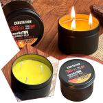 Long-Burning Emergency Candle (3 Wicks) - 36-Hour Survival Kit in Tin Box for Blackouts, Winter Storms, Hunting, and Camping (3pcs)