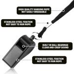 LANAFAY 12Packs Whistle, Black Referee Whistles, Sports Whistles with Lanyard, Loud Crisp Sound Whistle, Plastic Coach Whistles for School Sports Training, Football, Security and Emergency Survival