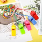 60Pcs Loud Crisp Sound Whistle, Plastic Coach Whistles with Adjustable Lanyard, 5 Colorful Sport Events Whistles, Sturdy Children Referee Whistles, Emergency Training Whistle for Officials Teachers