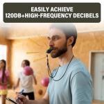 LANAFAY 12Packs Whistle, Black Referee Whistles, Sports Whistles with Lanyard, Loud Crisp Sound Whistle, Plastic Coach Whistles for School Sports Training, Football, Security and Emergency Survival