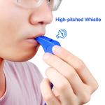 4 Packs Plastic Whistles With Lanyard Set For Coach Referee Sports Match Survival Emergency 4 Colors Black Blue Yellow Red