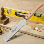 Heatigo Small Japanese Hand Saw for Wood, Wooden Handle Fine Tooth 11/17 TPI, Pull Saw for Trimming Pruning Woodworking Tool