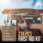 Monterra Survival Kit, First Aid, 214 Pcs, Emergency Gear and Supplies, Bug Out Go Bag, EDC, Molle System Backpack, Hiking, Camping, Outdoor Accessories, Gifts for Men.