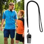 LANAFAY 12Packs Whistle, Black Referee Whistles, Sports Whistles with Lanyard, Loud Crisp Sound Whistle, Plastic Coach Whistles for School Sports Training, Football, Security and Emergency Survival