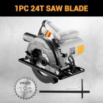 Circular Saw 1200W: DEKOPRO High-Power Saw with 165mm 24T Blade, 4800 RPM, Max Cut Depth 55mm (90°), 33mm (45°), Heavy-Duty Steel Base, Includes Guide Rai, Power Saw for Wood, PVC