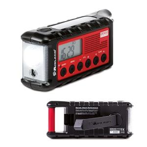 Midland - ER300 Emergency Power Bank, Multifunctional for Camping, Outdoor, Survival Equipment, Dynamo LED Torch, AM/FM Radio with Solar Panel SOS Function Ultrasonic Dog Call, Rechargeable Batteries