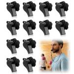 LANAFAY 12Packs Whistle, Black Referee Whistles, Sports Whistles with Lanyard, Loud Crisp Sound Whistle, Plastic Coach Whistles for School Sports Training, Football, Security and Emergency Survival