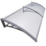 VOUNOT® Front Door Canopy Outdoor Awning, Rain Shelter for Back Door, Porch, Window, 200 x 80 cm, Grey