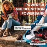 Midland - ER300 Emergency Power Bank, Multifunctional for Camping, Outdoor, Survival Equipment, Dynamo LED Torch, AM/FM Radio with Solar Panel SOS Function Ultrasonic Dog Call, Rechargeable Batteries