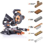 Evolution Power Tools R210SMS+ Sliding Mitre Saw With Multi-Material Cutting, Cuts Wood, Metal, Plastic & More, 45° Bevel, 50° Mitre, 230mm Slide, 1500 W (230 V)