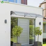VOUNOT® Front Door Canopy Outdoor Awning, Rain Shelter for Back Door, Porch, Window, 200 x 80 cm, Grey