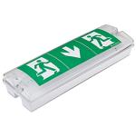 AuctionzLtd LED Emergency Bulkhead Light Fitting - Slimline Maintained & Non-Maintained Waterproof Fire Exit Sign Bulkhead Light - Emergency Light with Green Kit Low Energy EM3 NM3 M3 E3M 3H Battery