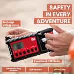 Midland - ER300 Emergency Power Bank, Multifunctional for Camping, Outdoor, Survival Equipment, Dynamo LED Torch, AM/FM Radio with Solar Panel SOS Function Ultrasonic Dog Call, Rechargeable Batteries