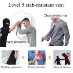 Pounjsd stab resistant clothing stab proof vests anti stab vest anti knife stab vest, bulletproof clothing,security vests, Level 5 Protective Equipment for Safety Work, self defense, police (M-Black)