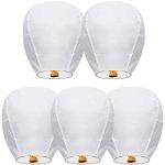 Chinese Sky Lanterns Environmental Friendly 100% Biodegradable Material No Assembly Required, for Wishing Wedding Birthday Party (5 Pack)